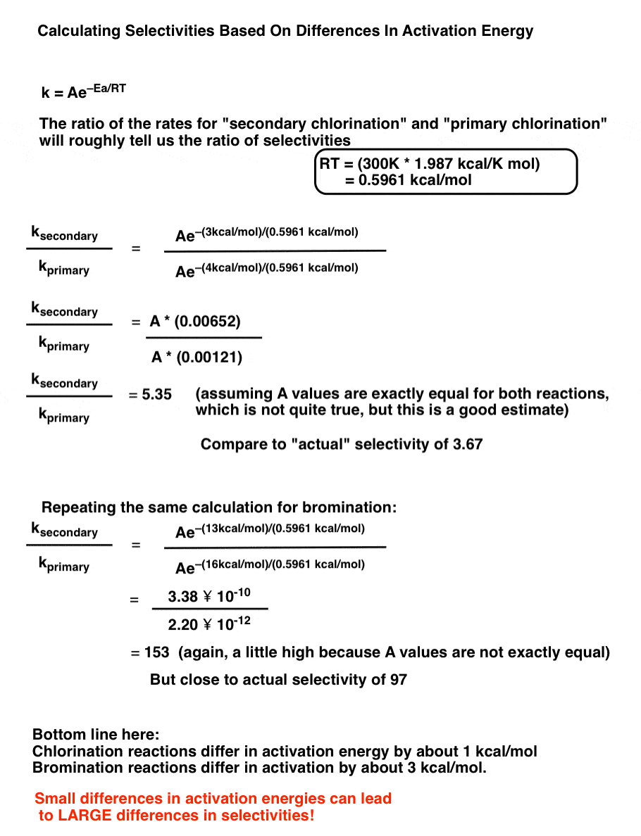 Selectivity in Free Radical Reactions Bromine vs. Chlorine — Master